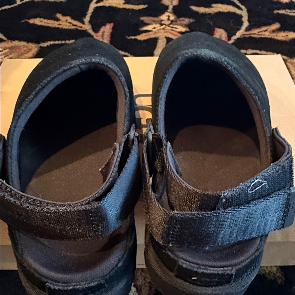 UGG Black Suede Clog-Style Slide Sandals - Picture 5 of 7
